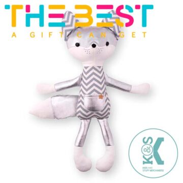 Plush Toy Mascots, Kids and Stuff Merchandise, Organic Cotton Silver Fox