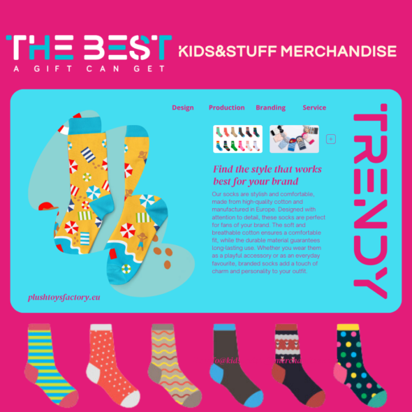 Haga crecer su marca con calcetines personalizados de merchandising para niños y cosas