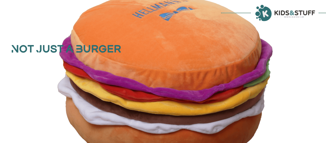 Custom Plush Toys Kids&Stuff Merchandise, Custom Plush Pillow Hamburger Hallmann's