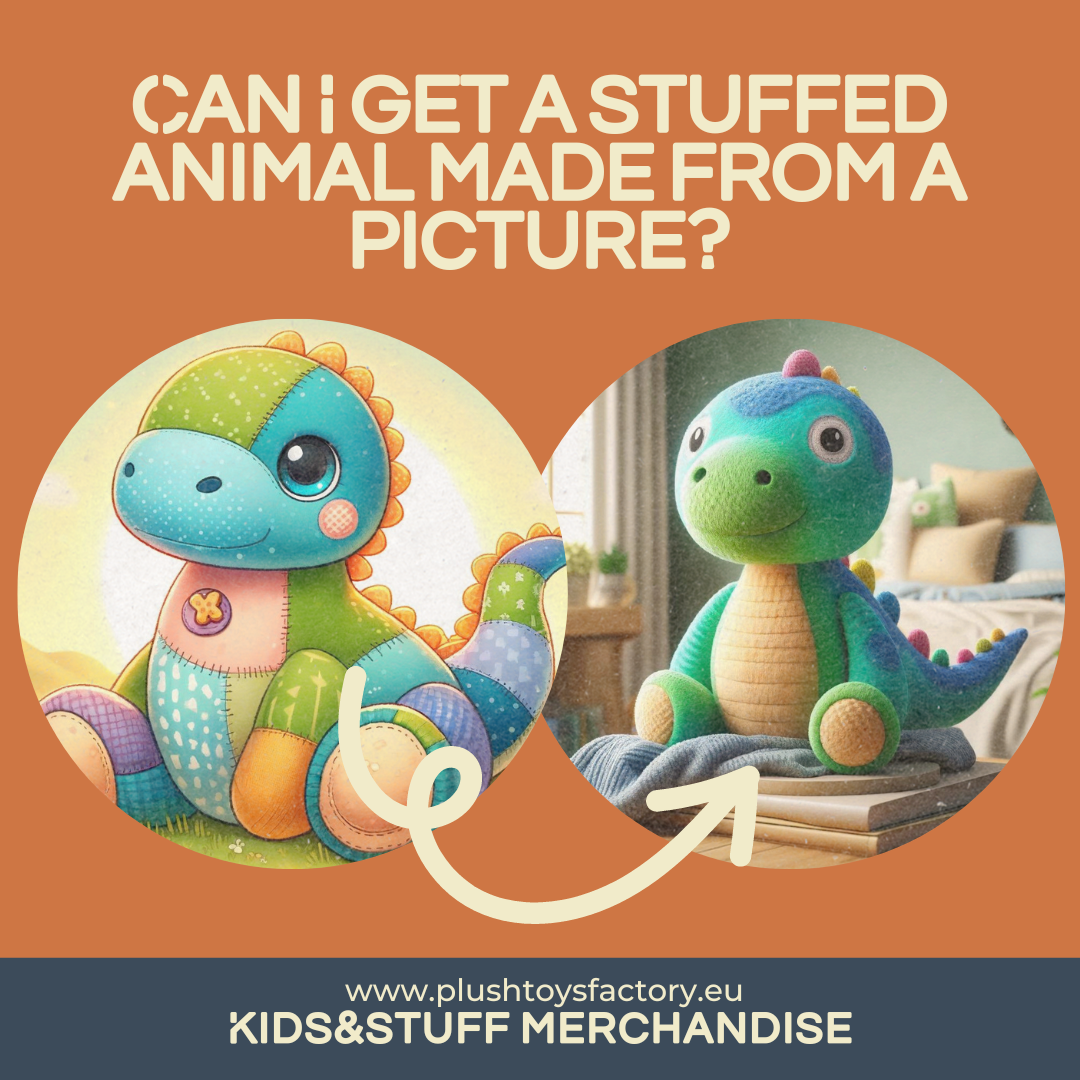 Kann ich ein Stofftier aus einem Bild herstellen lassen? Kids&Stuff-Merchandise
