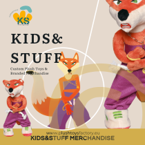 Custom plush toys made by Kids&Stuff Merchandise Bulgaria, Custom Plush Fox