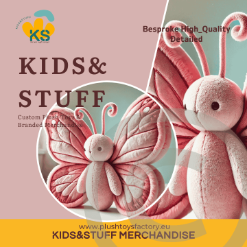 Custom plush toys made by Kids&Stuff Merchandise Bulgaria, Custom Bespoke Plush Butterfly