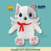 Custom Winged Cat Mascot Plush Toy