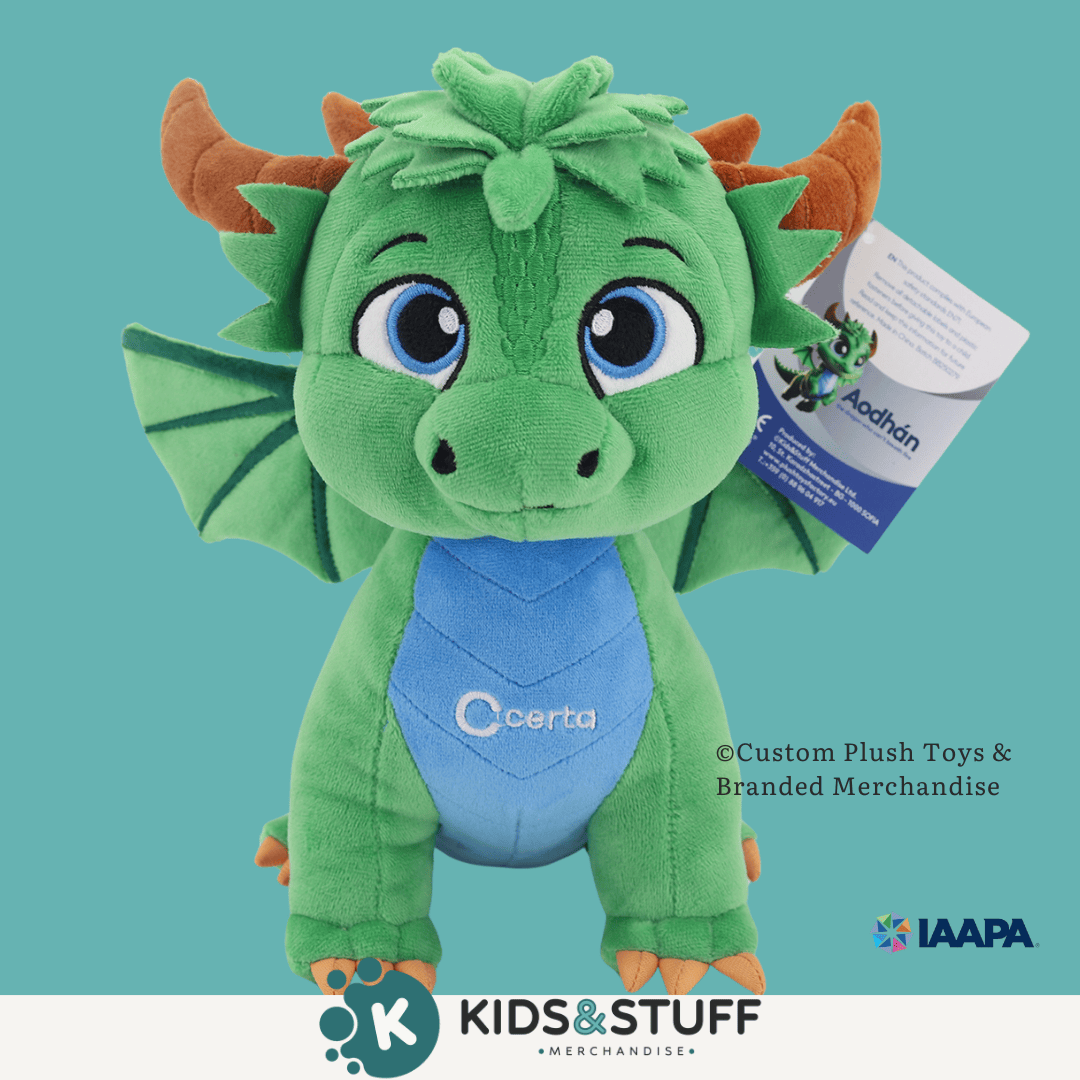 Custom Dragon Mascot for Certa Ireland – High-Detail Plush Toy