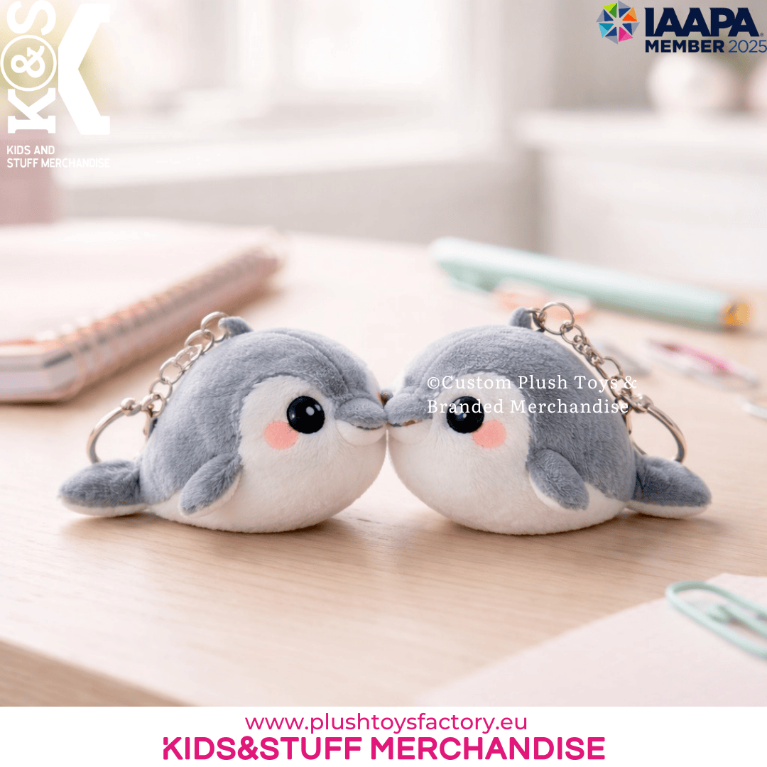 Custom plush dolphin keychains