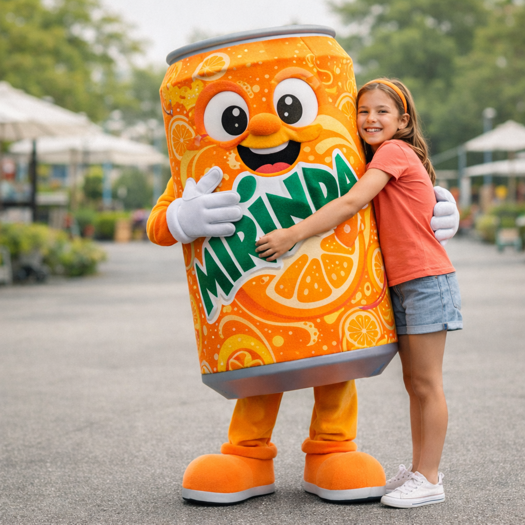 Mirinda can mascot costume